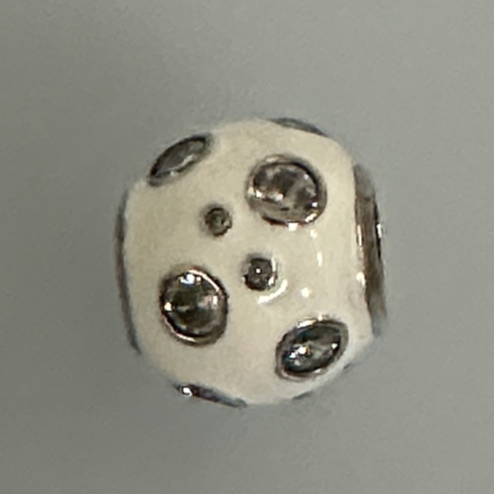 Pandora  Crystals and White and Silver Charm